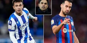 Barcelona are set to face Martin Zubimendi, the man they want to replace Sergio Busquets, in tricky Copa del Rey tie with Real Sociedad and Xavi won't say a bad word about him... but £52m-valued midfielder has his heart set on Arsenal move