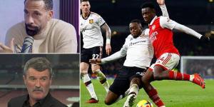 'It's a really hard skill to master': Rio Ferdinand defends Manchester United full-back Aaron Wan-Bissaka after Roy Keane's criticism over his 'lack of awareness' for Eddie Nketiah's first goal in their defeat to Arsenal