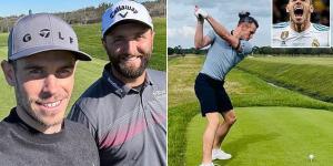 'You just can't be so good at football AND golf. It doesn't seem fair': World No 3 golfer Jon Rahm is amazed by Gareth Bale's game after sharing nine holes with ex-Real Madrid star at Pro-Am in San Diego