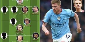 THREE Gunners defenders, Kevin De Bruyne and Martin Odegaard in midfield, with Riyad Mahrez on the wing... but who else makes Sportsmail's combined Arsenal-Manchester City XI?