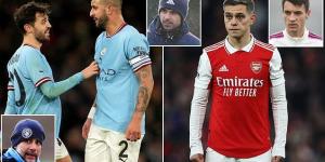 Pep Guardiola is set to bring Kyle Walker and Bernardo Silva back into his side, while Mikel Arteta will hand Jakub Kiwior his debut and Leandro Trossard a first start: How Man City and Arsenal are expected to line up in FA Cup clash