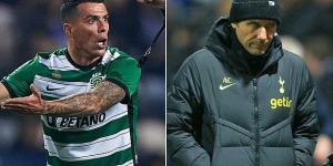 Tottenham's £39m Pedro Porro move 'is OFF on the eve of transfer deadline day, as Sporting Lisbon RENEGE on the deal's terms' to leave player distraught