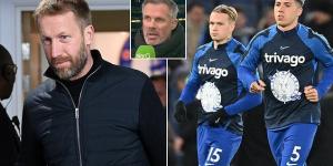 'It makes it tougher': Jamie Carragher claims the pressure will intensify on Chelsea boss Graham Potter to achieve after club's influx of new players, insisting with their huge investment they must be looking to win the Premier League title next season'