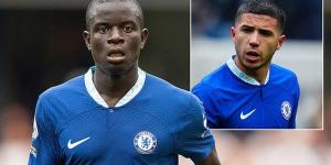 N'Golo Kante 'closes in on a new three-year deal at Stamford Bridge as contract talks with Chelsea progress'... with the Blues star 'set to remain in London' despite the club's record £107m capture of defensive midfielder Enzo Fernandez