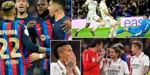 Real Madrid 0-1 Barcelona: Catalans edge feisty Clasico after Franck Kessie forced first-half Eder Militao own goal in Copa del Rey semi-final first leg - as Xavi's side bounce back from successive defeats 