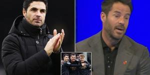 Arsenal winning the title would be 'one of THE great Premier League achievements', says Jamie Redknapp after they went five points clear of Man City again, as he insists Gunners are 'the most enjoyable team to watch by far' in the top flight 