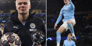 'We should do this more': Five-goal Erling Haaland urges Man City to deliver repeat performances of 7-0 rout of RB Leipzig... before revealing he told Pep Guardiola he wanted to score a double hat-trick when he subbed him off