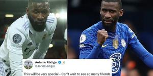 'This will be very special': Antonio Rudiger can't hide his delight after Real Madrid were drawn against his former club Chelsea in the Champions League marking the German's first return to Stamford Bridge since summer departure 