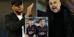 JACK GAUGHAN: In the end his homecoming was bittersweet as Burnley were bulldozed by the Man City juggernaut... Vincent Kompany, of course, knows all too well how that happens in these parts