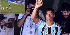 Luis Suarez misses dreadful penalty in Gremio's win over Ferroviaria - and his follow-up effort from the keeper's save is even worse! But the former Liverpool striker does get on the scoresheet in the end during 3-0 Copa do Brasil victory 