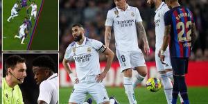 'We already knew we would have to fight against TWELVE': Real Madrid's in-house TV channel accuse El Clasico officials of leading a 'MISSION' to dent their LaLiga title bid in a furious four-minute clip detailing referee 'mistakes' in defeat at Barcelona