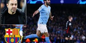 Barcelona boss Xavi 'makes special request to get Man City's Ilkay Gundogan' on a free transfer in the summer, with the German out of contract at the Etihad at the end of the season... despite the Catalan giants having to slash their wage bill