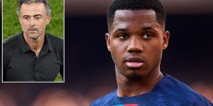 REVEALED: Barcelona wonderkid Ansu Fati 'is the player Luis Enrique said he wished he didn't take to the World Cup with Spain'... as the 20-year-old's woes continue amid a frustrating lack of game time under Xavi