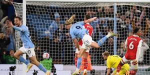 Erling Haaland makes history! Man City striker lets his hair down to break Mohamed Salah's Premier League goal record