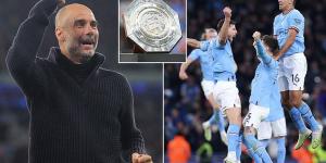 Man City remain on course to win BOTH the Premier League and FA Cup with a famous treble also on the cards... but who will play in the Community Shield if they do win both domestic cups? 