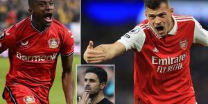 Granit Xhaka 'offered the chance to join Bayer Leverkusen' with Arsenal eyeing forward Moussa Diaby as part of the deal... with the midfielder's game time under threat next term as the Gunners target Declan Rice