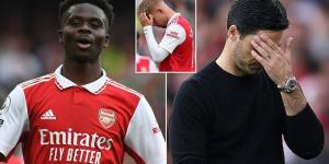 Arsenal are mocked on social media after incredible stat shows they topped the table for 93 PER CENT of the season - the longest a team has led the standings without winning the title - after Brighton defeat all but ended their hopes