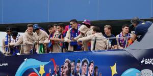 Gerard Pique did not appear on Barca's celebration bus parade