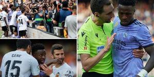Vinicius Jnr's red card against Valencia is rescinded and Mestalla stand is ordered to be closed for FIVE matches, with the club fined £40,000 as Spanish FA FINALLY act on vile racist abuse of Real Madrid star 