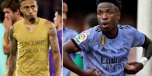 'We are together, Vinicius': Barcelona star Raphinha wears vest bearing message of support for Real Madrid rival, after his fellow Brazilian was subjected to racist abuse during Real Madrid's clash with Valencia