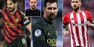 PETE JENSON: Barcelona will try to build on LaLiga triumph with a trio of free summer signings, given club's financial problems... as PSG star Lionel Messi is joined by Inigo Martinez and Ilkay Gundogan on Xavi's shortlist