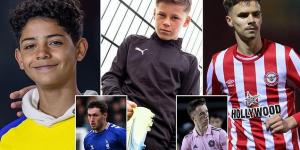 Cristiano Ronaldo Jr is a chip off the old block, Wayne Rooney's 13-year-old looks just as deadly as his dad in front of goal and Jamie Carragher's boy is impressing at Wigan... the sons following in their famous Premier League fathers' footsteps