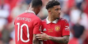 MAN UNITED PLAYER RATINGS: David de Gea and Christian Eriksen fail to make their mark for Erik ten Hag's side in FA Cup final defeat to Man City... as Jadon Sancho has an afternoon to forget at Wembley