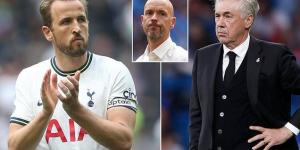Harry Kane 'would prefer to stay in England next season' despite Real Madrid making him their No 1 target to replace Karim Benzema - and his 'recent trip to the Spanish capital' - as Tottenham striker weighs up his future with Man United also circling