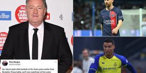 Piers Morgan aims dig at Lionel Messi for 'quitting elite football three years EARLIER than Cristiano Ronaldo' amid report he's signing for Inter Miami... claiming Argentine will escape 'scathing, mocking pieces'
