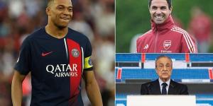 Kylian Mbappe 'would join Arsenal' if he was to move to the Premier League because of 'his admiration for Mikel Arteta's project' as contract stalemate at PSG rumbles on