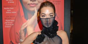 Rita Ora goes braless in a VERY racy sheer gown with a bizarre matching mask while Maya Jama sizzles in PVC as they join Jourdan Dunn at British Vogue's Forces For Change party