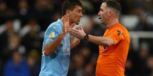 Rodri bemoans inconsistent Premier League refereeing and admits he finds it 'difficult' to stay calm - as he SLAMS 'ridiculous' Ederson injury after play carried on despite Alexander Isak being offside