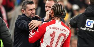 Union Berlin manager Nenad Bjelica is handed a three-match ban and is fined £21,000 after he pushed Bayern Munich's Leroy Sane in the FACE sparking a touchline brawl