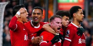 Liverpool 4-1 Luton Town: Injury-ravaged Reds come from behind to go four points clear at the top of the table despite missing TEN players going into the game