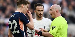 Fans are convinced Tottenham star James Maddison should have been sent off for 'punching' Nottingham Forest midfielder... but Roy Keane and Jamie Redknapp criticise Ryan Yates for going down too easily