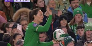 'It's Rory Delass!' Republic of Ireland's Megan Campbell wows fans with her catapult 38-metre throw-ins to unsettle England's defence in Euro 2025 qualifier