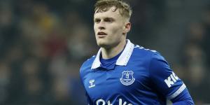 Man United 'line up an £80MILLION summer swoop for Everton star Jarrad Branthwaite'... with the highly-rated defender, 21, 'viewed as a marquee signing in Sir Jim Ratcliffe's rebuild'