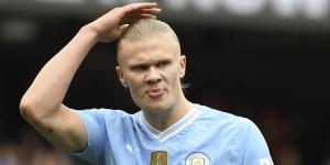 THE SHARPE END: Erling Haaland banished the 'League Two player' jibes with his all-action display against Luton... and Man City striker has emulated the goalscoring feats of Andrew Cole and Ruud van Nistelrooy