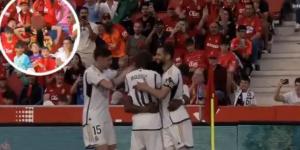 Aurelien Tchouameni suffers racist abuse as the Frenchman celebrates scoring a 30-yard screamer for Real Madrid in their victory over Mallorca
