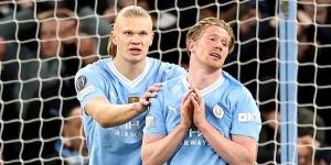 Haaland and De Bruyne had nothing left in gruelling Real Madrid loss and Rodri is begging for a rest... but who out of the NINE players clocking 3000+ minutes has played the most? How Man City were run into the ground in quest for the double treble
