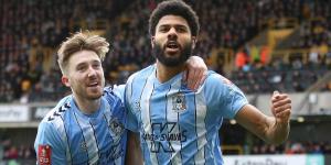 A tale of two cities! ELLIS SIMMS grew up supporting the blue half of Manchester but is now banging in the goals for Coventry and out to shock United in the FA Cup at Wembley