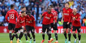 Rasmus Hojlund celebrates his winning penalty virtually alone as several Man United stars are unmoved having thrown away 3-0 lead against Coventry... with Roy Keane saying they were 'embarrassed'