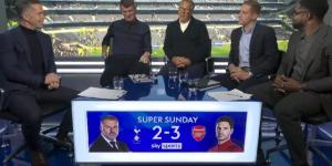 Awkward moment Paul Merson tries to wind up Michael Dawson after the north London derby - but Arsenal legend is met with a wall of silence live on Sky Sports