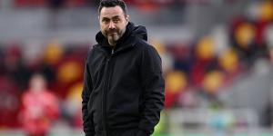 AC Milan add Brighton boss Roberto De Zerbi to their 'shortlist' of managers to succeed outgoing coach Stefano Pioli... as Italian side 'identify several alternatives to Julen Lopetegui'