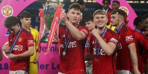 Man United U18s win Premier League national final with 2-1 victory over Chelsea to cap off stunning season... as next generation of Old Trafford stars seal treble of trophies