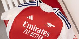 Arsenal launch new home kit with the club crest replaced by a cannon... as Bukayo Saka, Gabriel Martinelli and Beth Mead all star in video