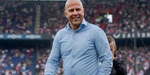 Feyenoord pay tribute to incoming Liverpool manager Arne Slot on final day of Dutch season... as fans unveil gigantic 'WALK ON' banner devoted to him ahead of dominant 4-0 home win