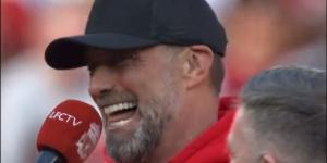 Jurgen Klopp makes emotional final speech to Liverpool fans before leading chants for incoming Arne Slot at Anfield... after Reds secure victory in the German's last game in charge