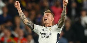 Toni Kroos shares a spine-tingling moment with Real Madrid fans when he's substituted in his last-ever club match - as Spanish giants claim their 15th Champions League after beating Borussia Dortmund 2-0 in the final