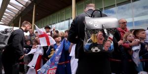 England's VERY high-end carry on luggage! Three Lions land in Germany for Euros showcasing £3,950 Goyard, £2,000 Louis Vuitton and £2,870 Bottega rucksacks
